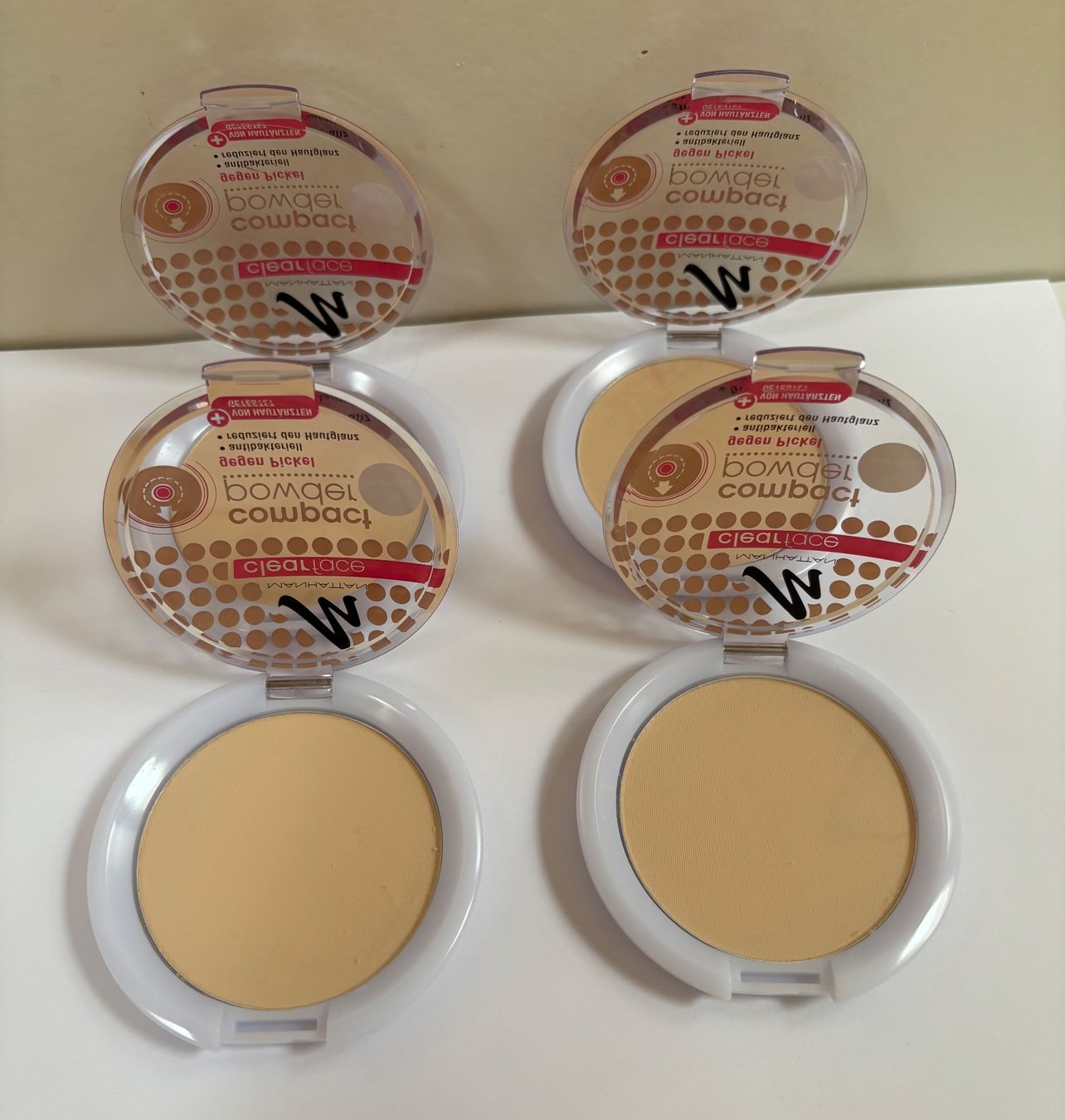 Make-up: 4x Manhattan Clearface Puder - 70 Vanilla – Nuovo e nell'imballaggio originale da Zofingen venduto da Justizia_01 2