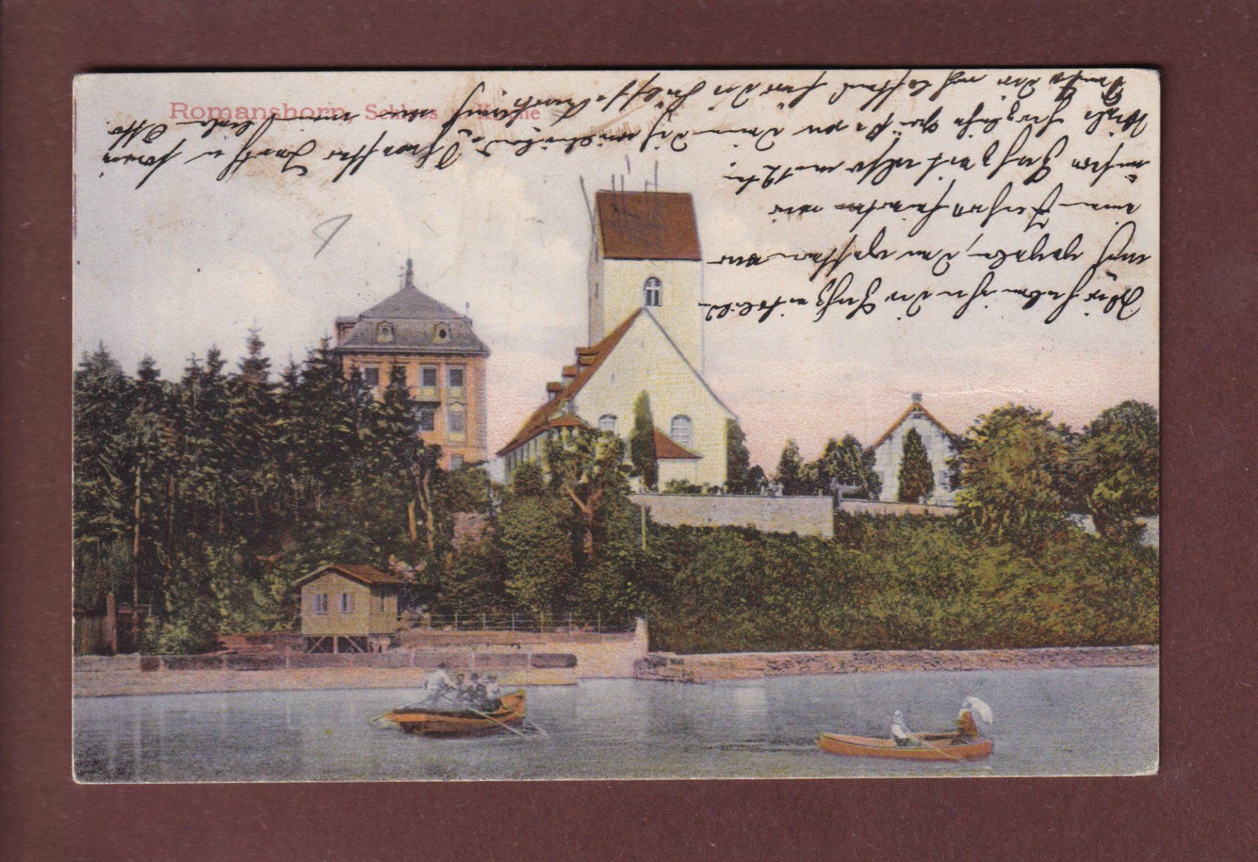 Cartoline postali: ROMANSHORN - Schloss und Kirche - 1909 – Usato da Pully venduto da nicecards