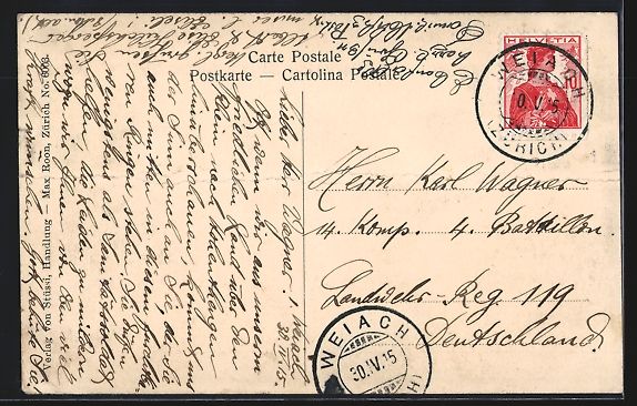 Cartoline postali: AK Weiach, Gesamtansicht mit Kirche – Usato da Berlin venduto da bartko-reher 1