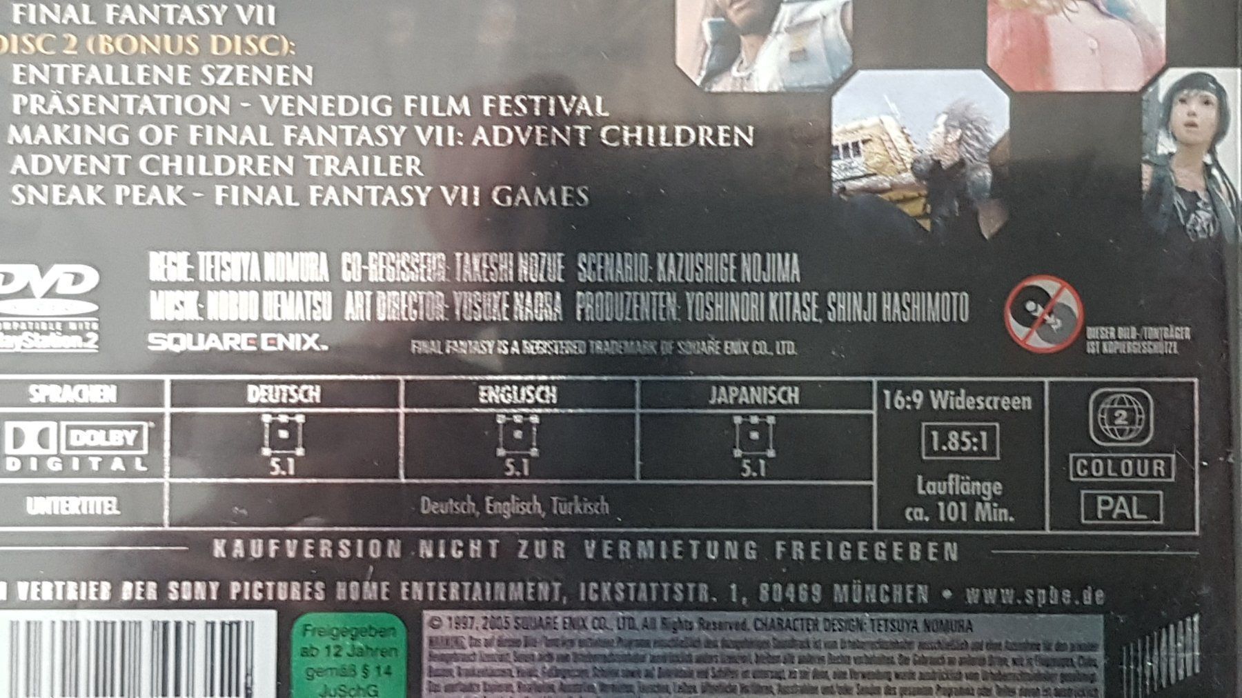 Tutti i DVDs: DVD Final Fantasy VII – Usato da Oetwil am See venduto da fineli2 1