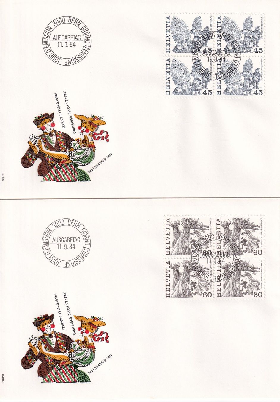 Tutti i francobolli: Lot 11 Briefe FDC 4er Block  1984 – Usato da Rossa venduto da becky05 5