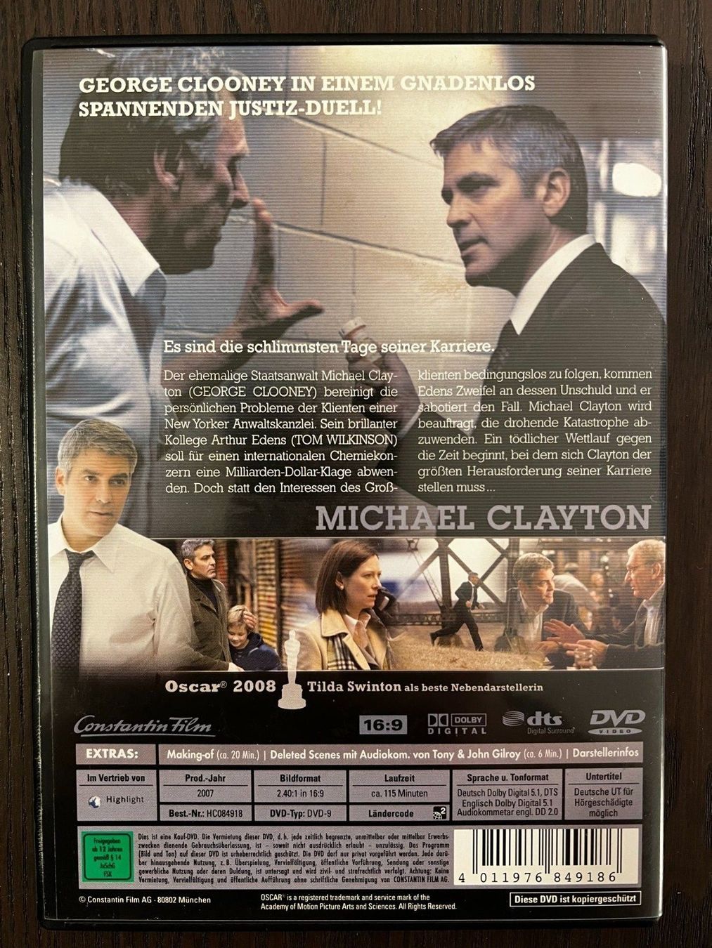 Tutti i DVDs: Michael Clayton – Usato da Zürich venduto da FilmFreunde 1