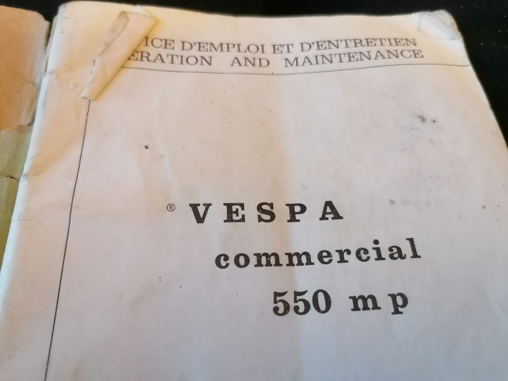 Vespa Alle Rollerersatzteile: Vespa commercial type 550 MP vespacar Piaggio oldtimer – Gebraucht aus lausanne von Nicolier0