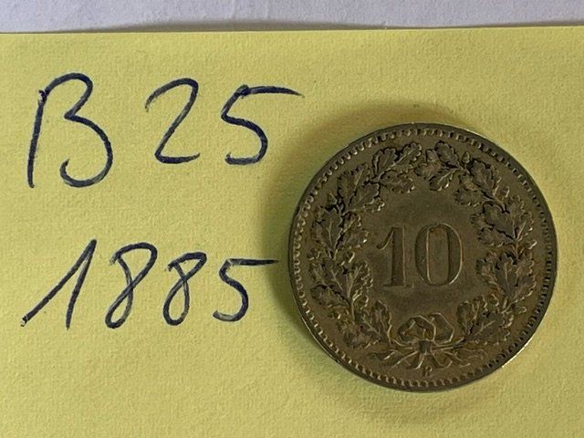 Tutti le monete: 10 Rappen - Schweiz - 1885 – Usato da Niederwil AG venduto da dahu75