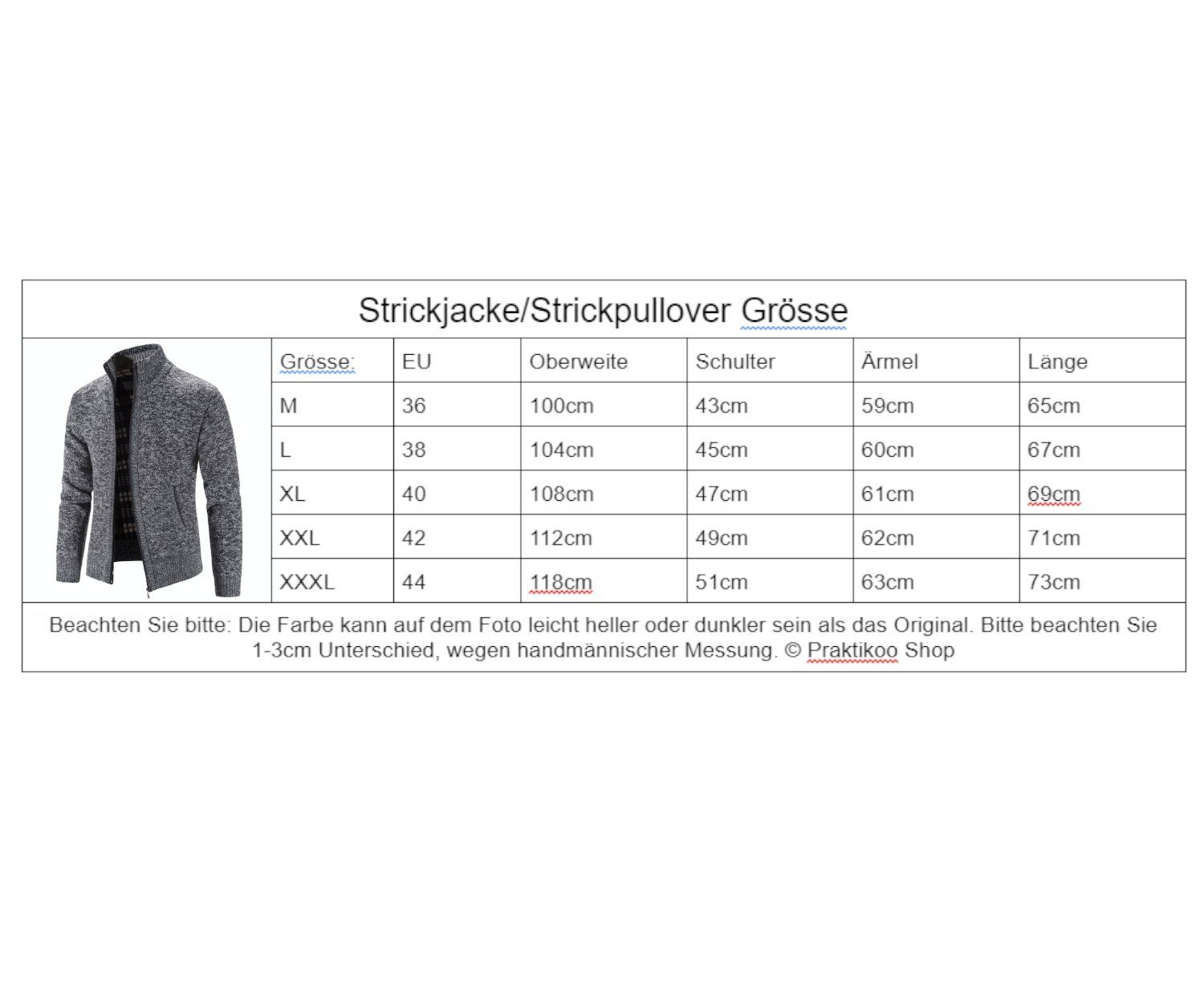 Maglioni & Felpe: XL Herren Strickjacke Strickpullover mit Reisverschluss – Nuovo e nell'imballaggio originale da Hundwil venduto da Stallone5 1