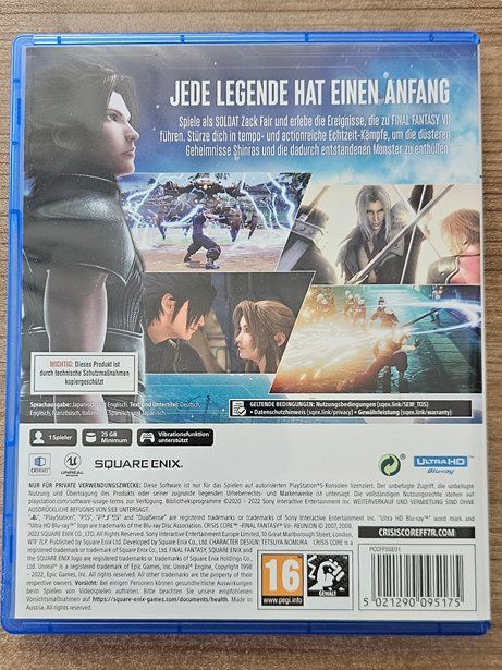 Sony Giochi: Final Fantasy VII - Crisis Core Reunion – Usato da Winterthur venduto da Men_in_black 1