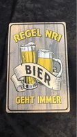 Lustiges Blechschild - Bier Regel: Nr. 1!  🍺 Geschenkidee