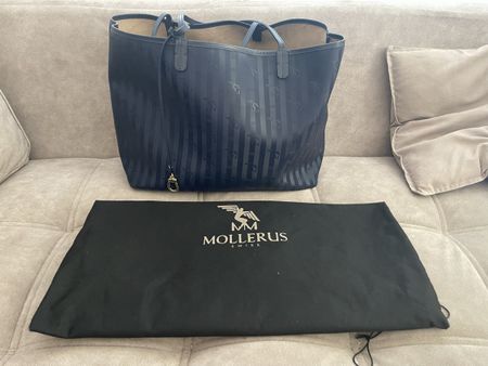 Maison Mollerus Tasche blau mit Staubbeutel 40x30x20