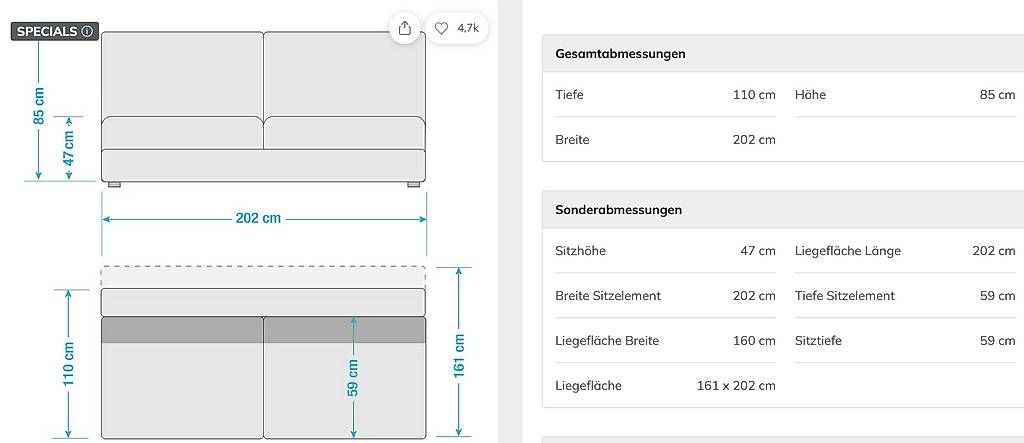Divani: Boxspring Schlafsofa Dingo  – Usato da Zürich venduto da sophiamarie. 3