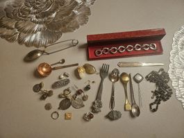 Schmuck und Besteck Konvolut mit Certina Schatulle