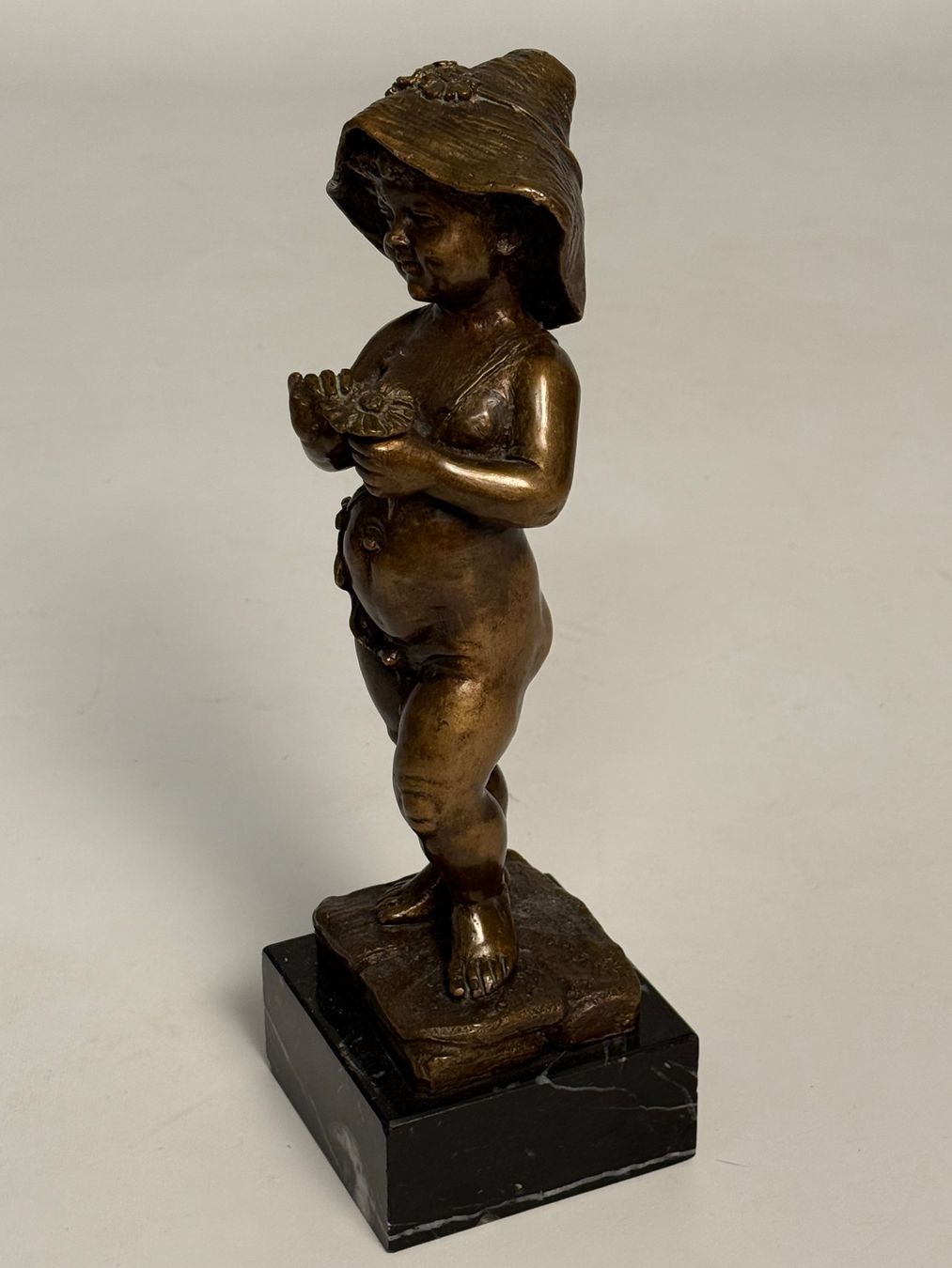 Statuette: Schwere Kunstbronze Mädchenfigur signiert Daniel – Usato da Itingen venduto da uhu777 3
