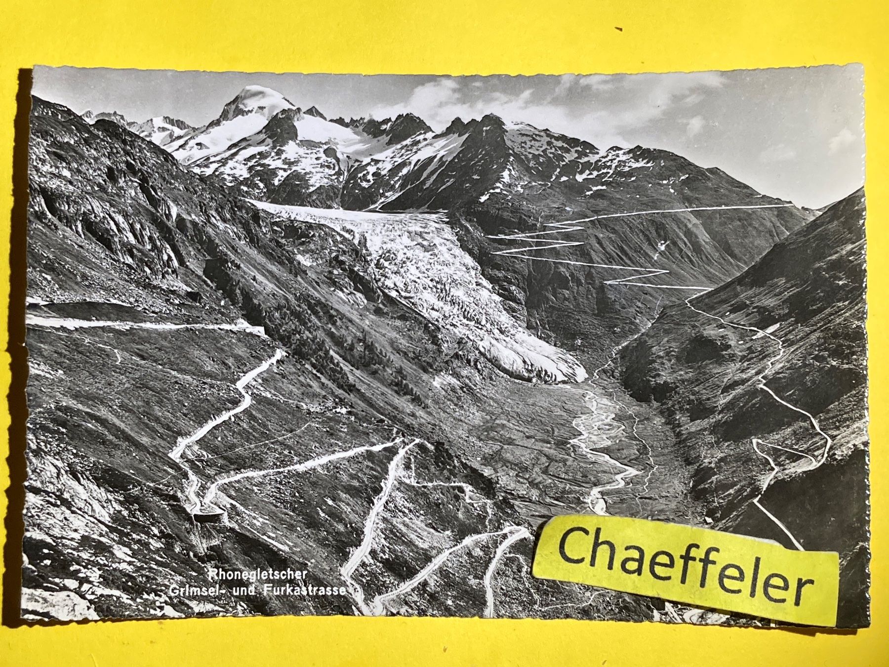 Cartoline postali: Rhonegletscher Grimsel und Furkastrasse – Usato da Zürich venduto da Chaeffeler