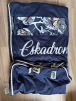 Eskadron Jersey-Decke dunkelblau Blumen Grösse L neu