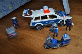 Playmobil Polizeiauto und Polizeimotorrad