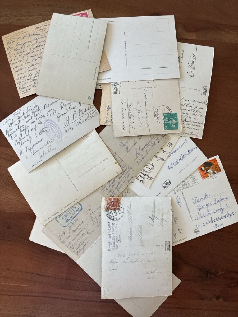 Cartoline postali: 52 Ansichtskarten Schweiz diverse vom Kanton Appenzell  – Usato da Oftringen venduto da Cla.vD.74 5