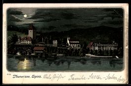 Lithographie Spiez, Ortsansicht