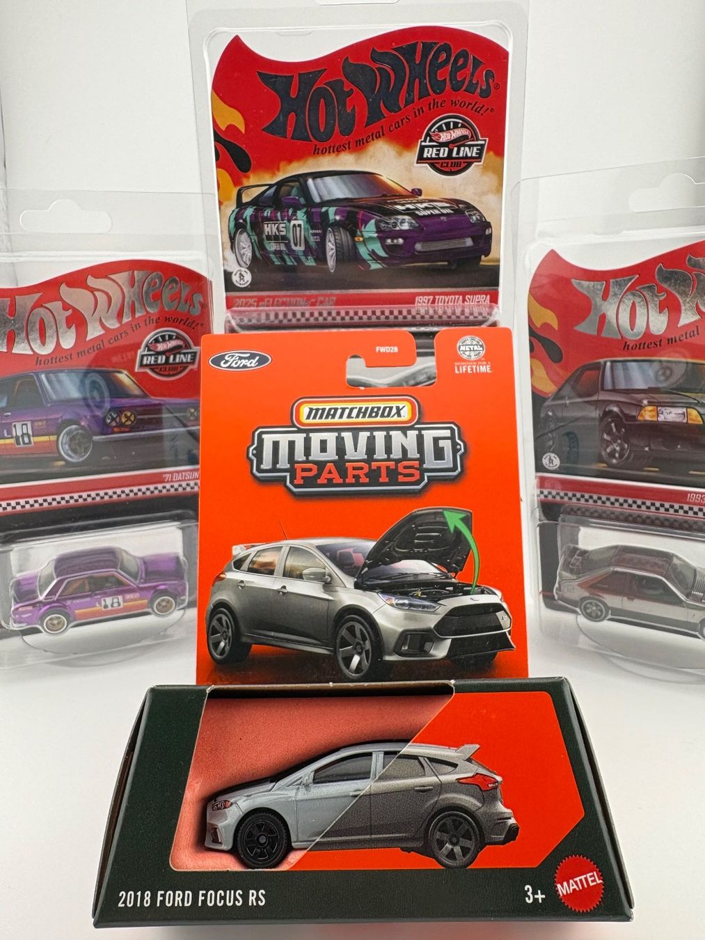 Matchbox Modellini d'auto: Matchbox 2018 Ford Focus RS Moving Parts - 2025 – Nuovo e nell'imballaggio originale da Flawil venduto da HeisseReifen