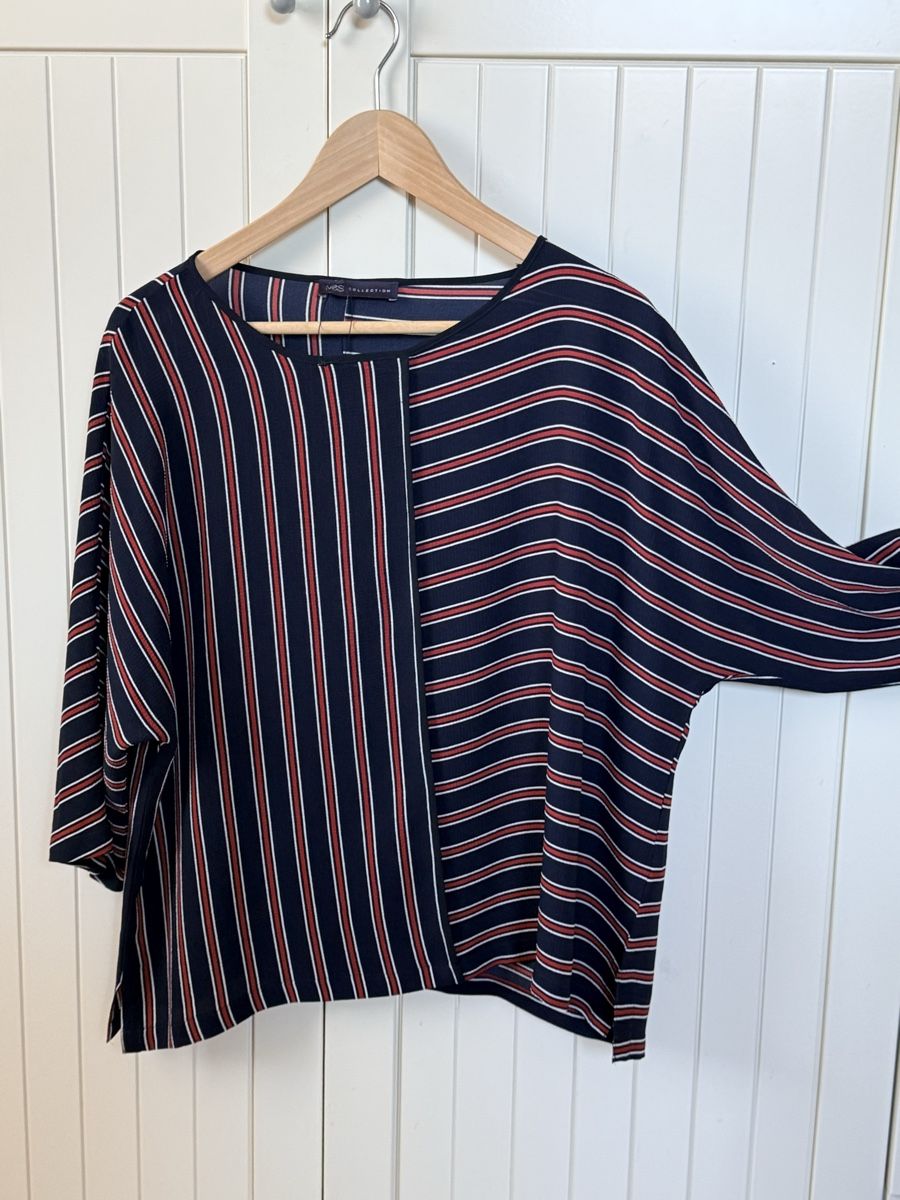 Camicette: Marks&SpenStriped Spring Blouse - Elegant Design, Size Mediu – Nuovo (secondo la descrizione) da Uttigen venduto da venezia012 1