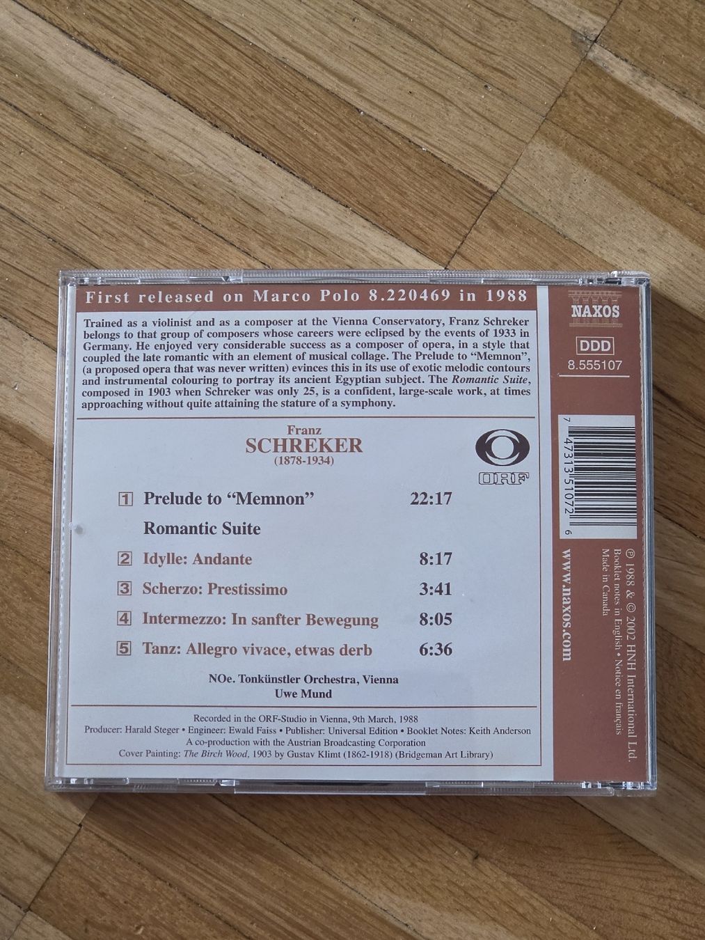 CDs: CD: Franz Schreker: Romantic Suite – Gebraucht aus Aesch BL von immon 1