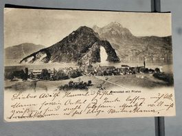Alte PK / Stansstad mit Pilatus - Gelaufen 1902