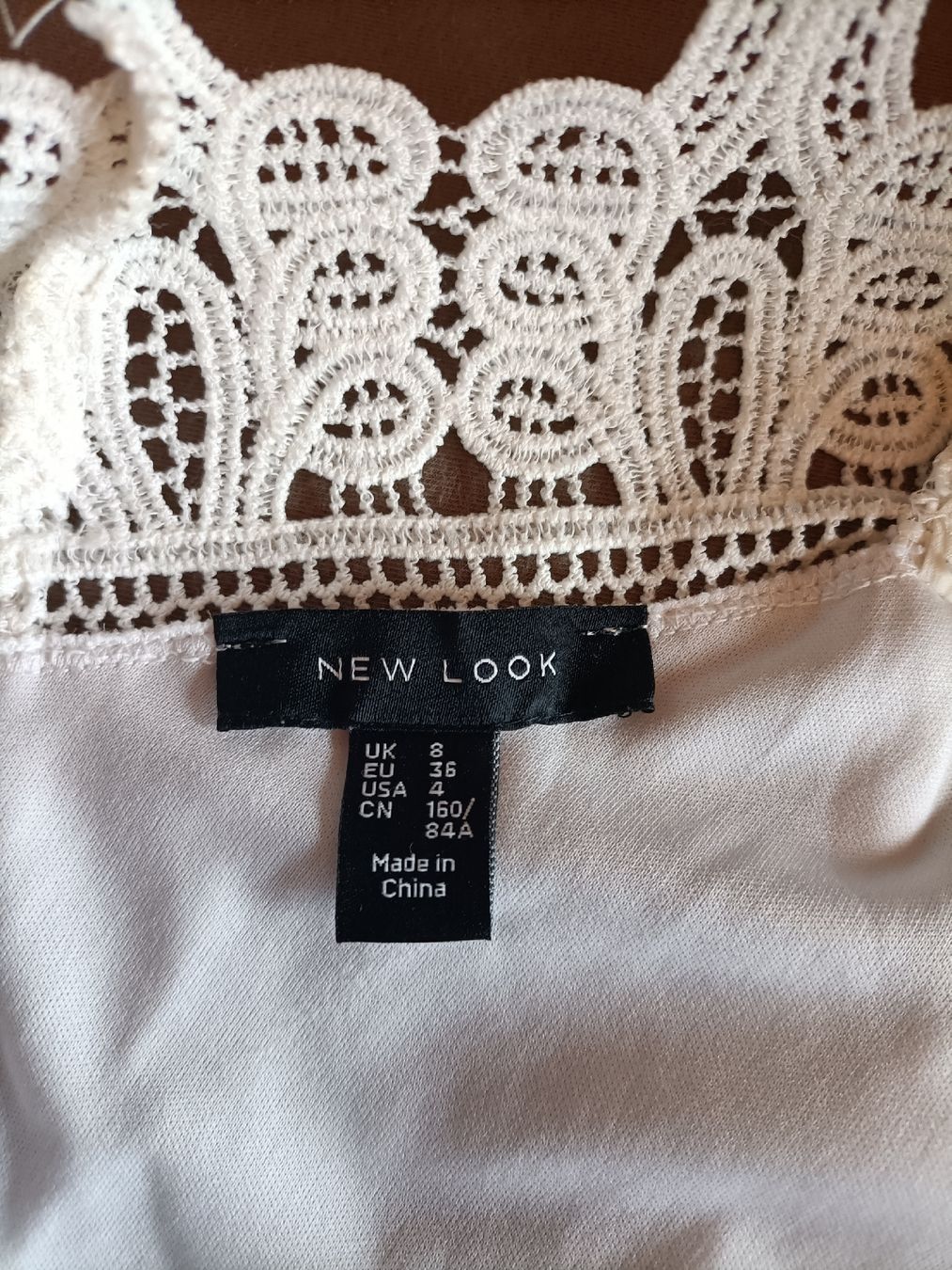 New Look Top: New Look Top, Gr. 36, Weiss mit Spitze – Usato da St. Gallen venduto da jan_ccx7 2