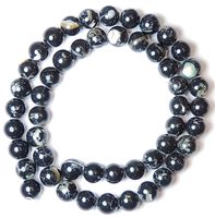 1 Strang echte See Sediment Jasper Perlen mit Perlmutt 8 mm