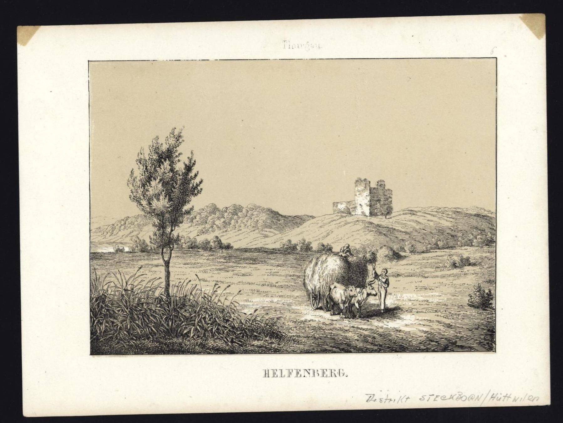 Incisioni: Helfenberg Ruine von Wagner 1840 – Usato da Rafz venduto da Helvet32