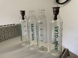 Messkolben Jenaer Glas 250ml 4er Set Labor Flaschen