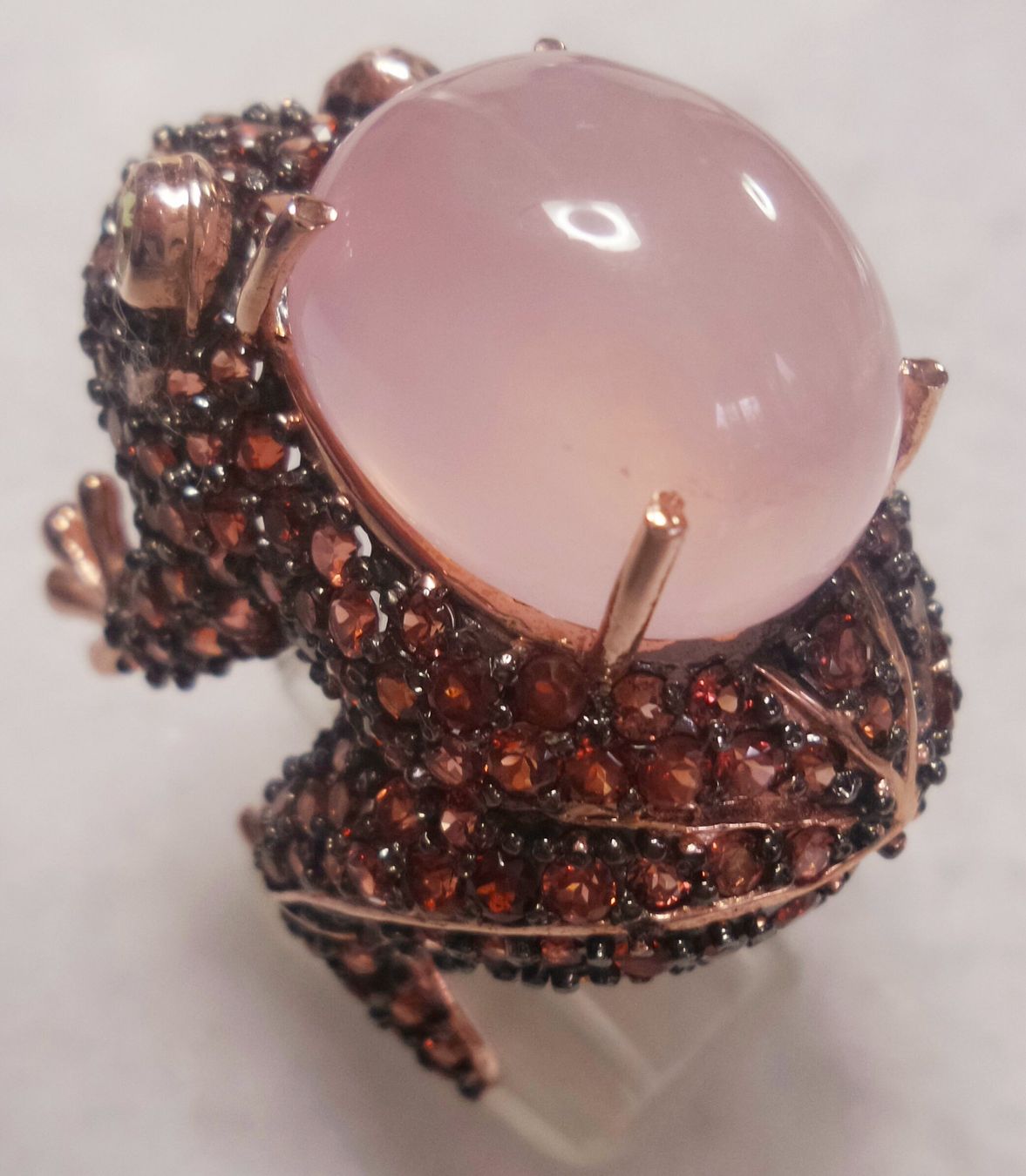Anelli: Fingerring als Tier Granate Rosenquarz – Nuovo (secondo la descrizione) da Zürich venduto da Bieter04