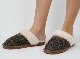 BEARPAW® Lammfell Pantoffeln Wolle Slipper warm /braun/Gr.38