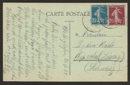 1922 45c Postkarte von Waldihofen nach Ligerz
