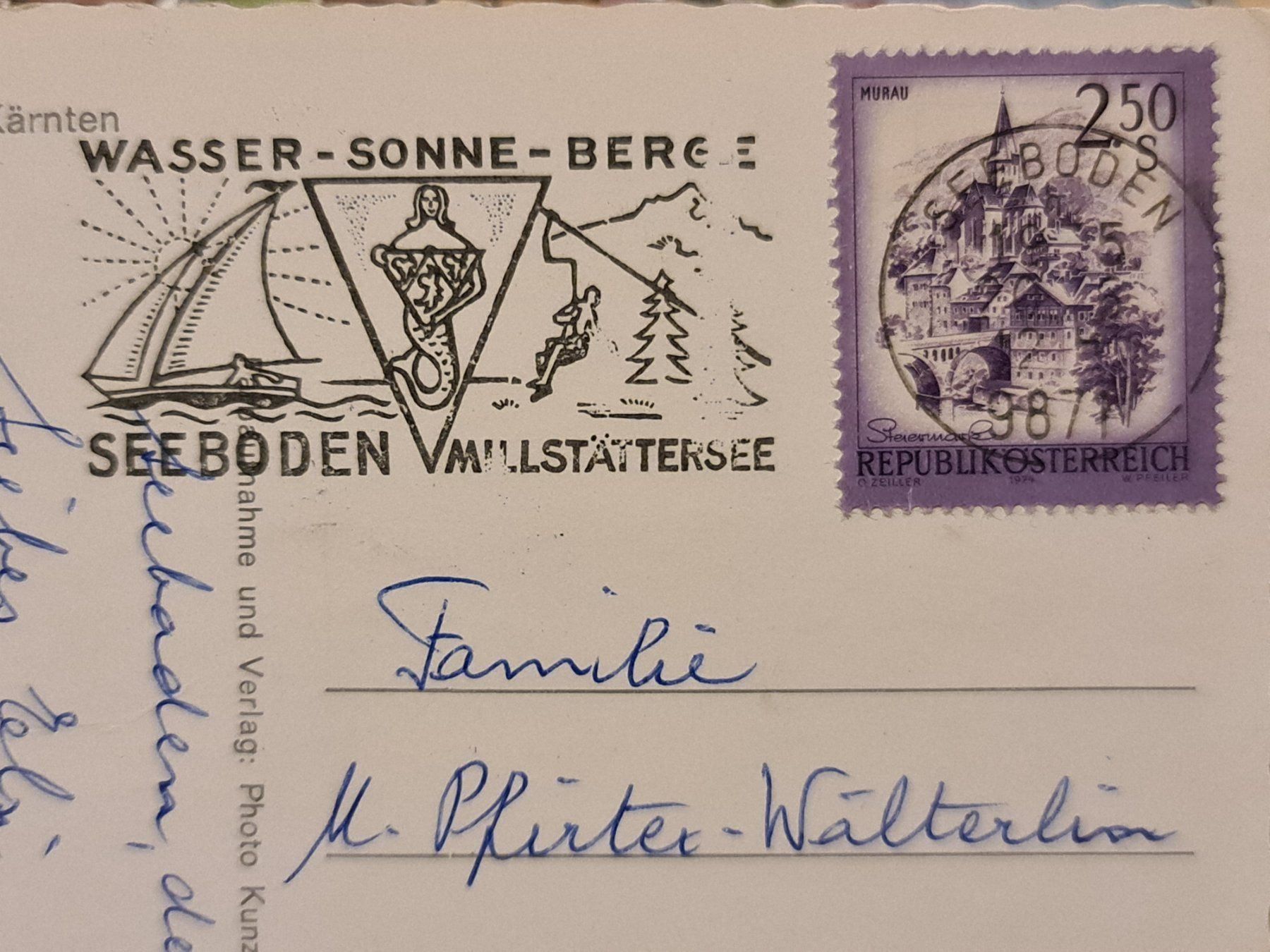 Cartoline postali: Ansichtskarte Seeboden Kärnten 1987 – Usato da Dintikon venduto da Vexi 1