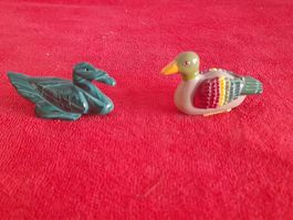 Dekorative Entenfiguren, Malachit & Resin, Vintage!
