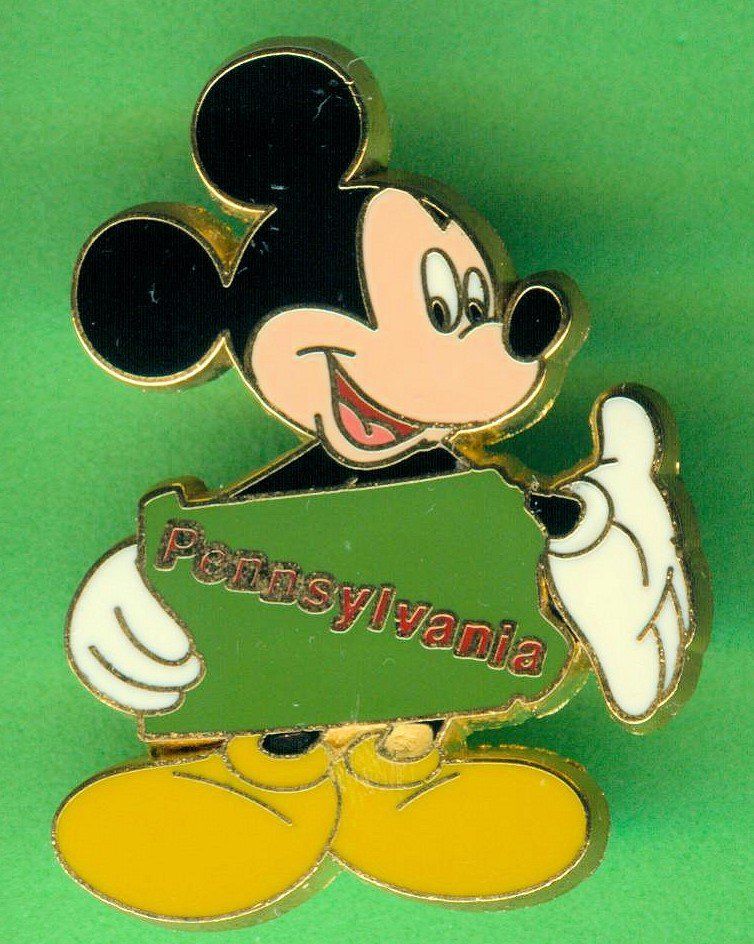 Disney Plaketten & Abzeichen: DISNEY  Mickey Maus  PENNSYLVANIA – Gebraucht aus Winterthur von Sammleroase