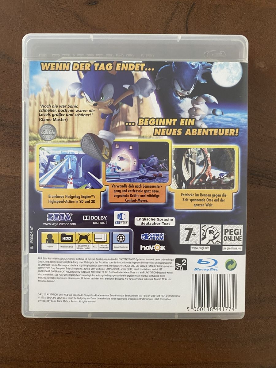 Sony Giochi: Sonic Unleashed für PS3 – Usato da Thunstetten venduto da Virus_33 2