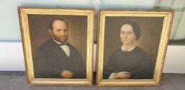 2 antike Portraits