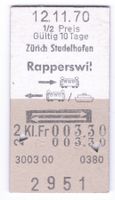 Billette Zürich Stadelhofen - Rapperswil