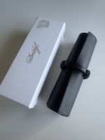 Étui en cuir Davidoff noir pour cigares et briquet (neuf)