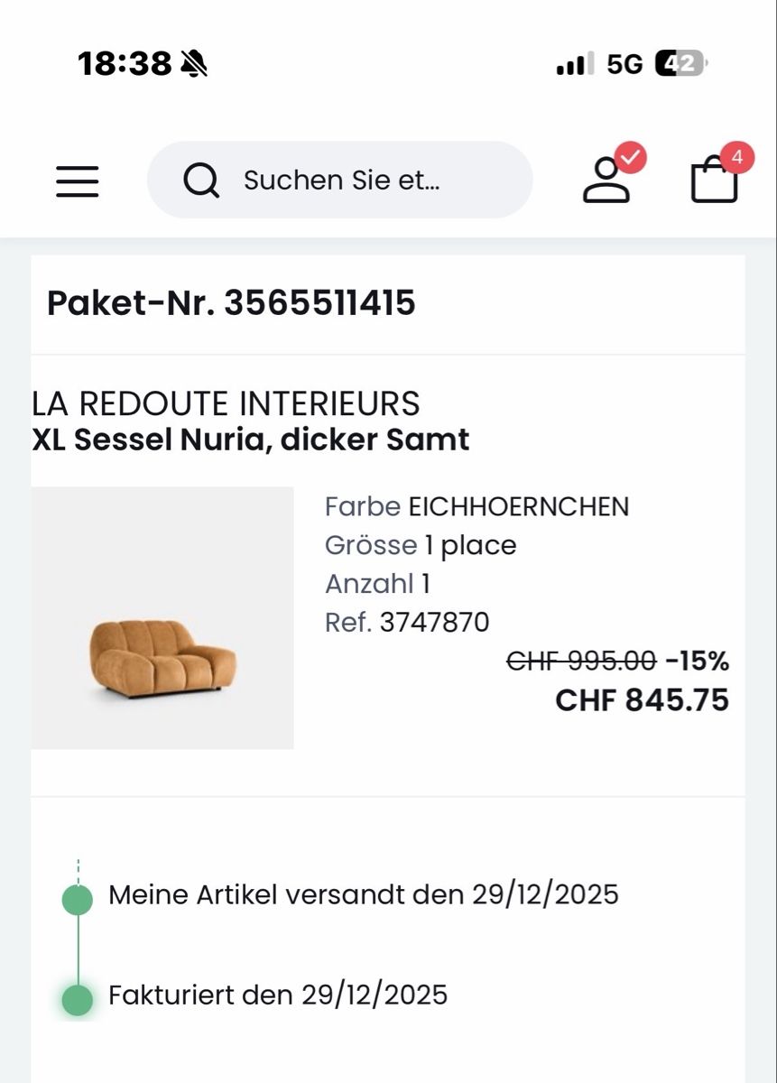 La Redoute Poltrone: XL Sessel Nuria (mit Garantie!) – Nuovo (secondo la descrizione) da Brienzwiler venduto da robbie74 3
