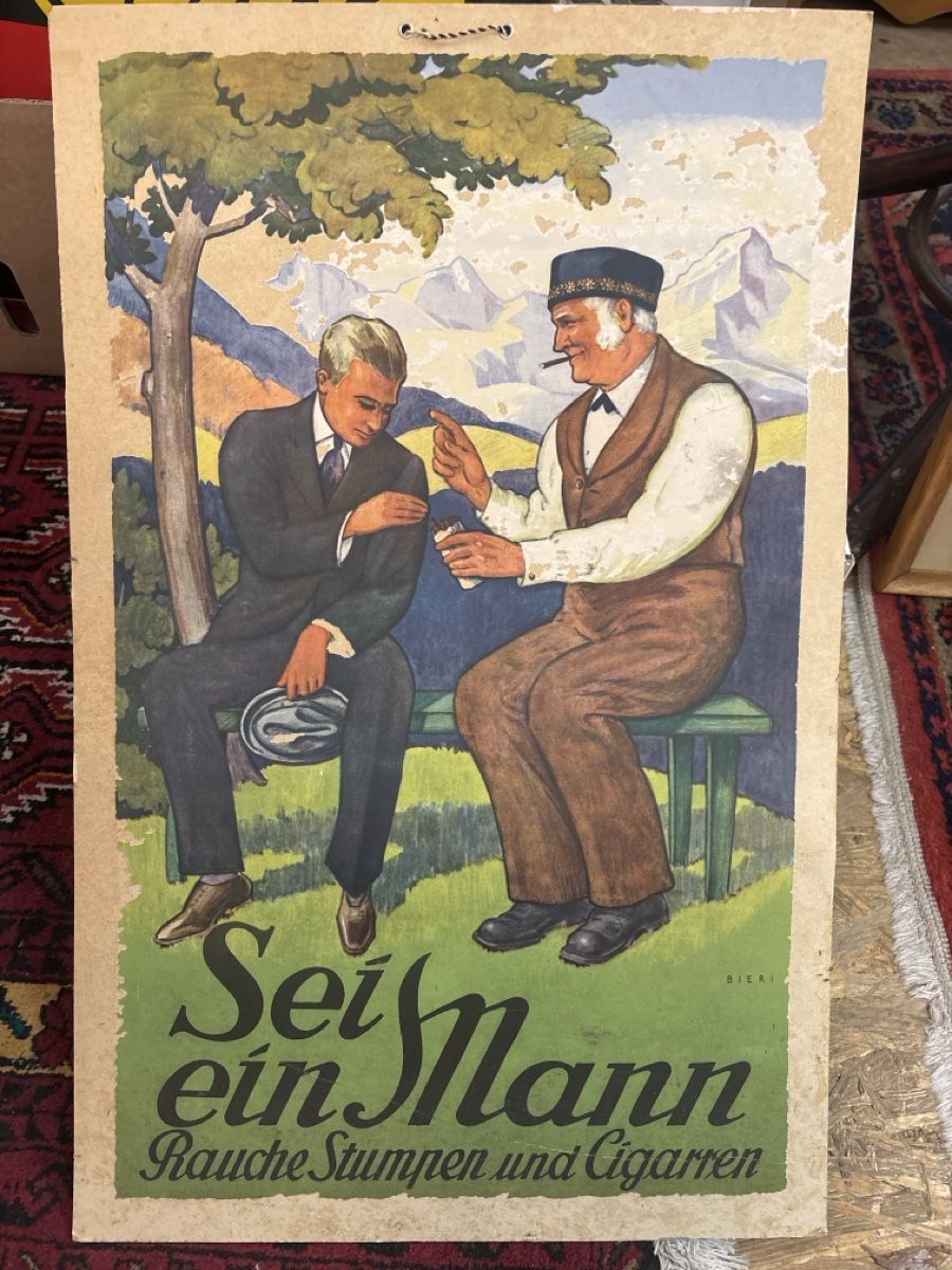 Poster & Bilder: Werbeplakat für Tabak, historisch  – Gebraucht aus Chur von Diversico2010