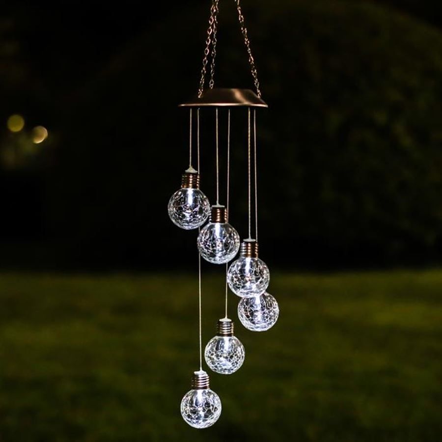 Sonstige Dekorationen & Accessoires: Windspiel mit LED Solar Kugeln weiss – Neu und originalverpackt aus Wettingen von Swala 1