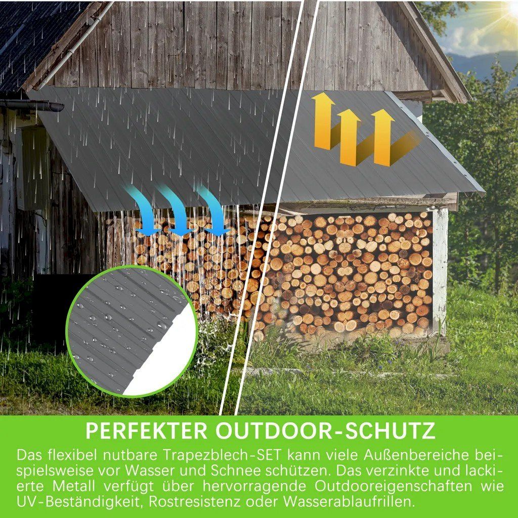 Profile: 22x Trapezblech 108cm x 42.6cm Grau – Neu und originalverpackt aus Bottighofen von zaap 4