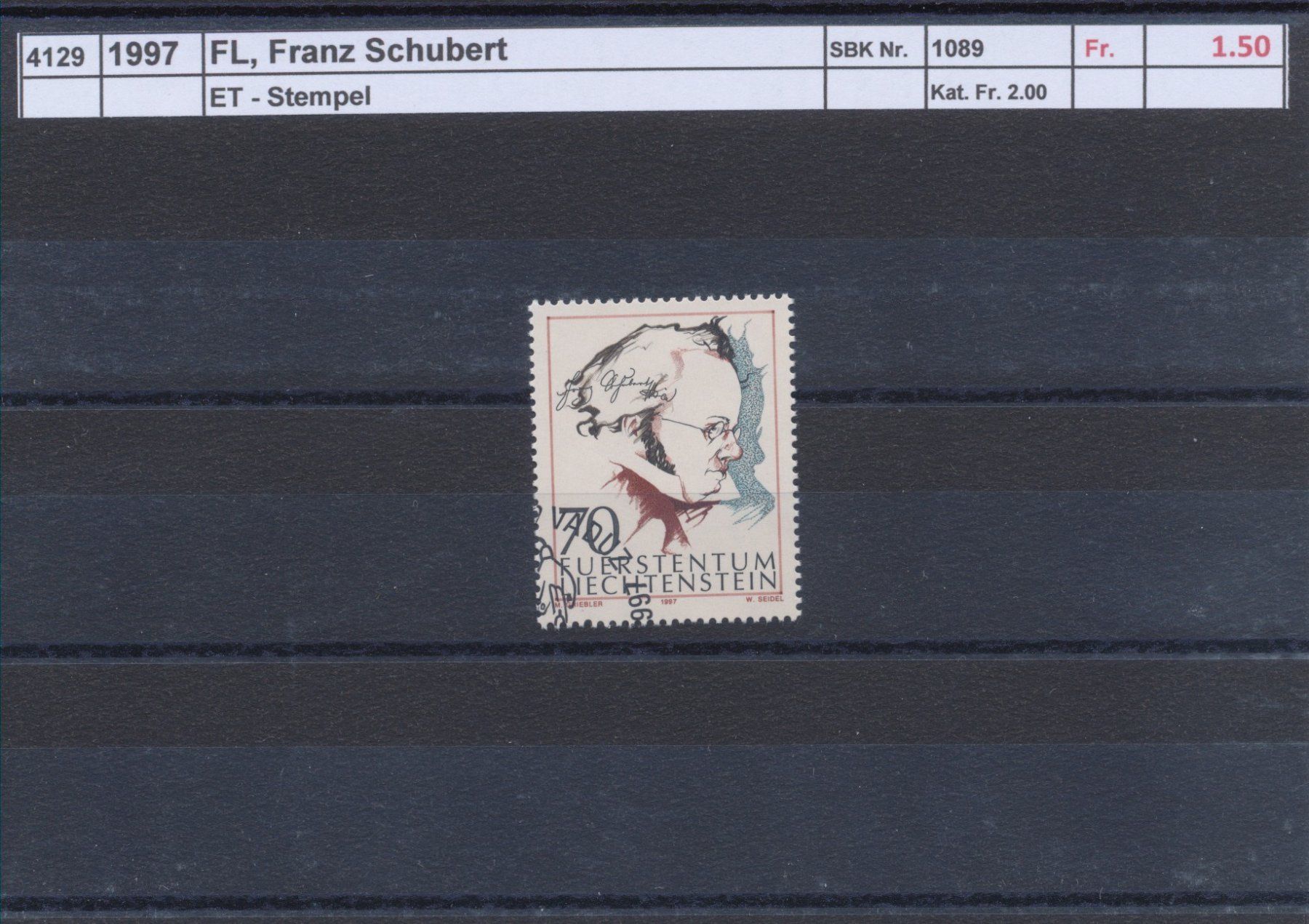 Tutti i francobolli: 1997 FL, "Franz Schubert", ET - Stempel – Usato da Winterthur venduto da Zupogeru