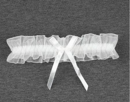 NEUES Strumpfband uni weiss Gr. XS-M - 223429