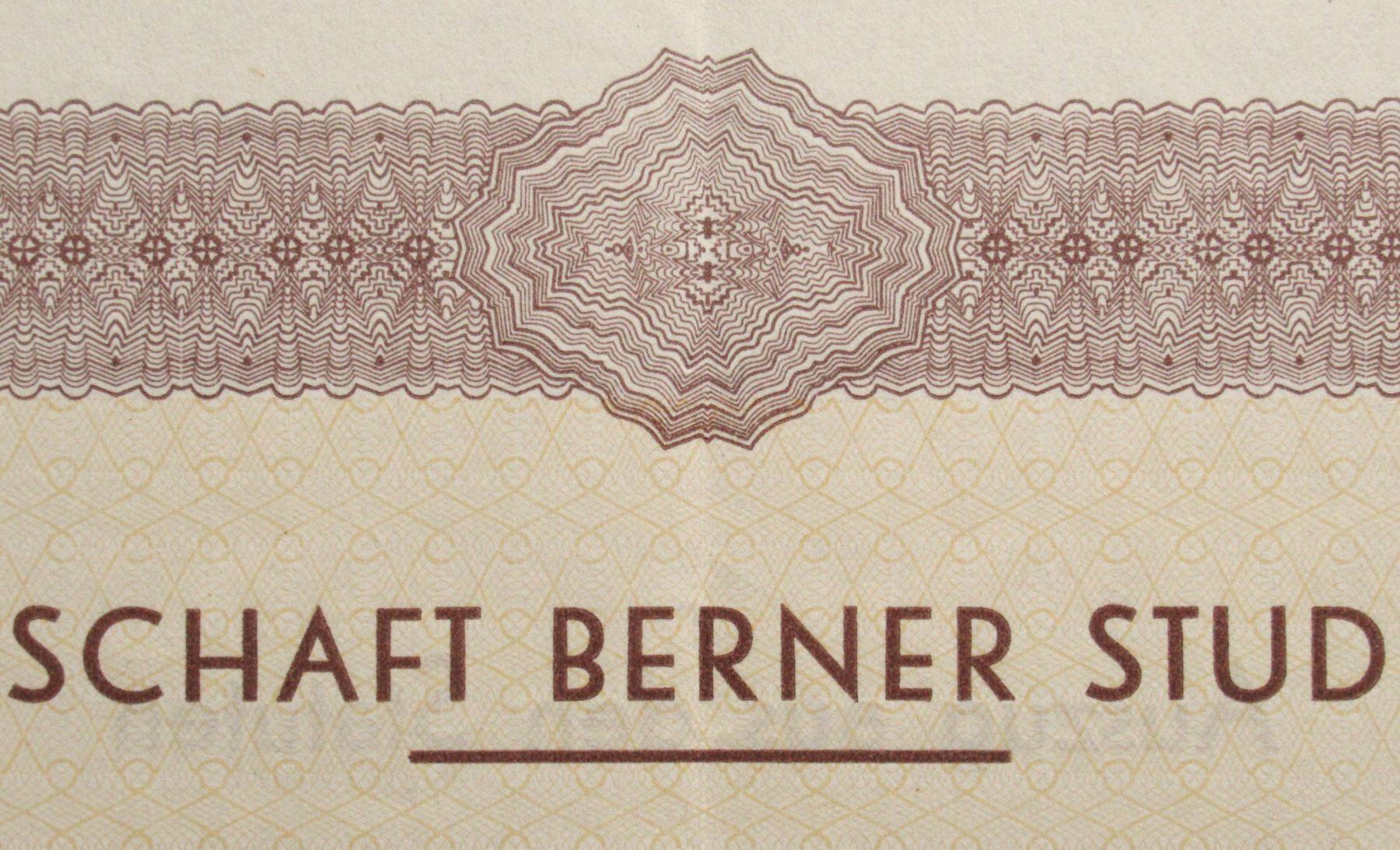 Documenti: original GENOSSESCHAFT BERNER STUDENTENHEIM Bern 1931 – Usato da Lohn-Ammannsegg venduto da rrrikko