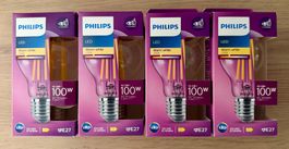 Lot 4x Ampoules Philips LED E27 10.5W=100W Neuves