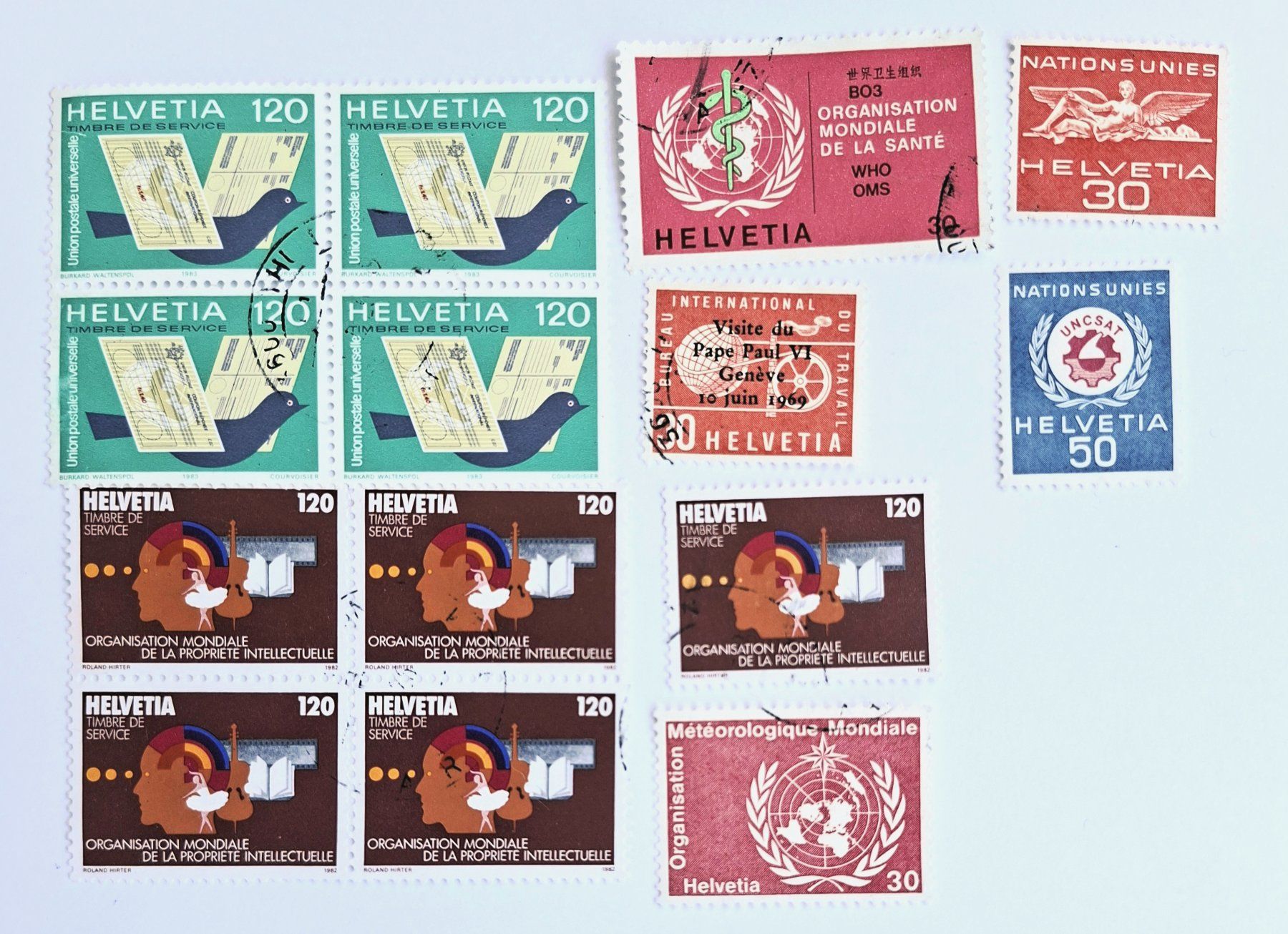 Tutti i francobolli: Schweizer Briefmarken Internationale Organisationen – Usato da Hinwil venduto da Peter560