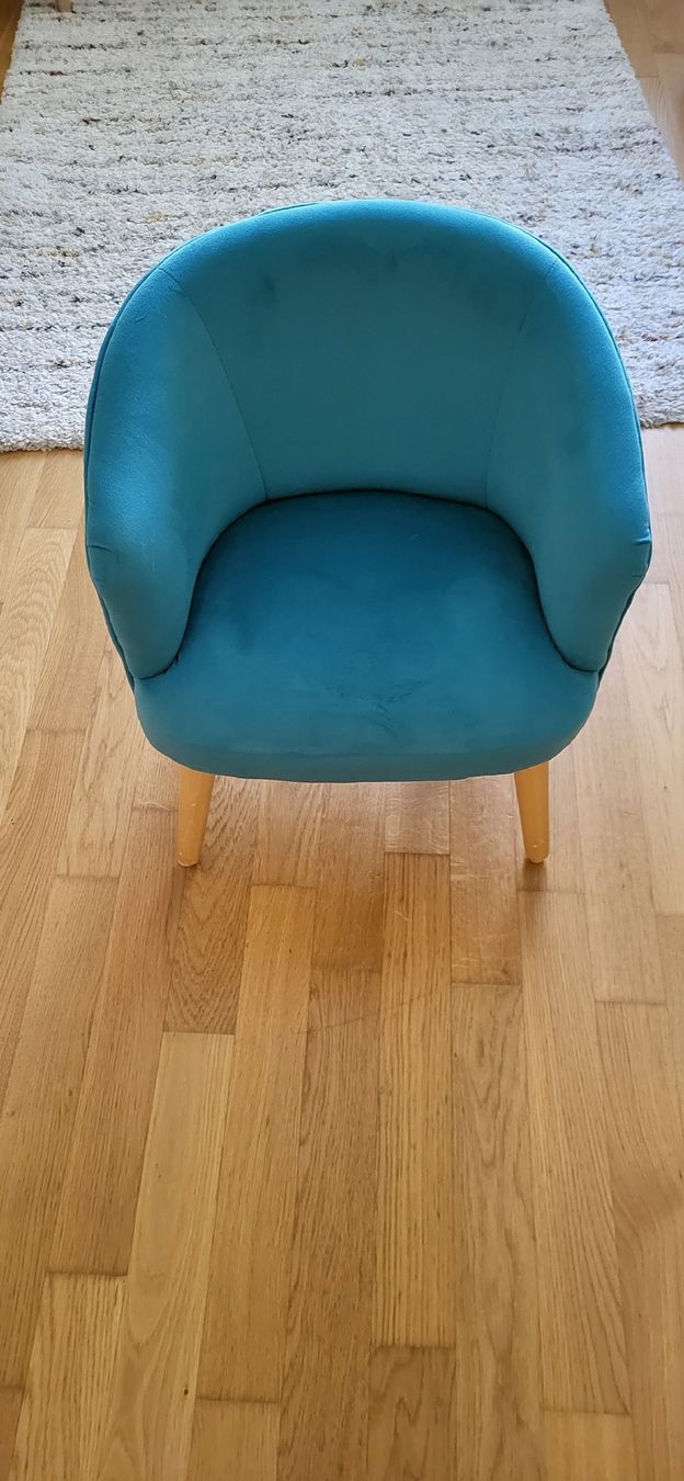 Poltrone: Fauteuil velours bleu canard, style scandinave – Usato da la tour de peilz venduto da alegre02