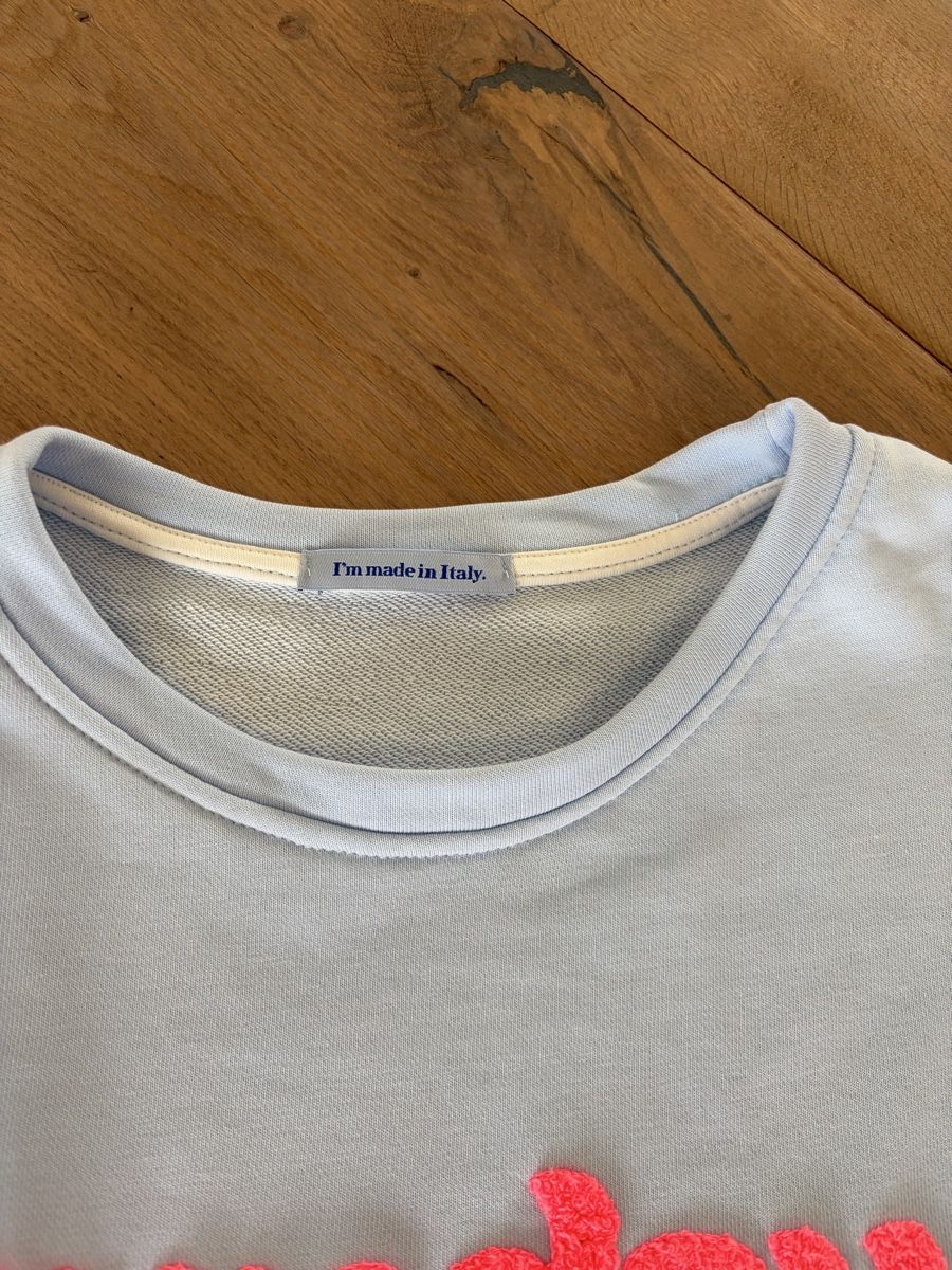 Maglioni & Felpe: Kurzarm Sweater, One Size, Hellblau, neu! – Nuovo e nell'imballaggio originale da Hünenberg See venduto da Tower02 2