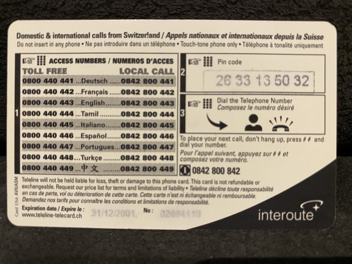 Telefon- & Taxkarten: Teleline  – Gebraucht aus Lausanne von babacard10 1